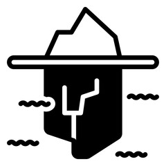 Ice berg icon, glyph icon style