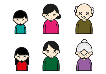 笑顔の三世代家族セット