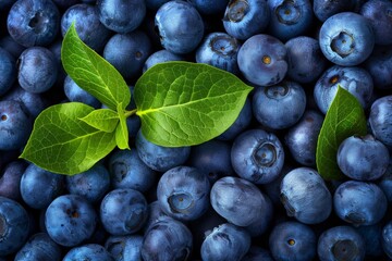 Fototapeta premium A bunch of ripe blueberries on a white, close-up. Isolated.. Beautiful simple AI generated image in 4K, unique.