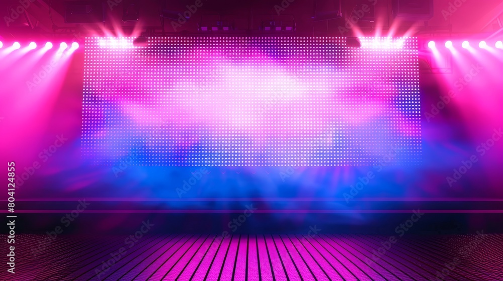 Poster screen background with led lights that glow in the dark. led light screen with monitor glow tv pixel