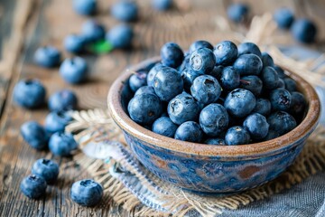 a lot of ripe blueberries closeup - background. Beautiful simple AI generated image in 4K, unique.