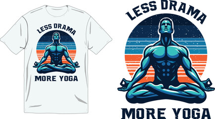 Yoga male vintage t shirt vector design 