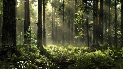 Obraz premium Enchanted Forest Morning Light