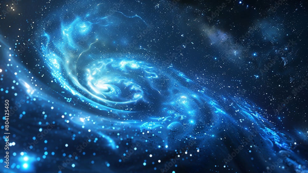 Poster spiral galaxy in deep space