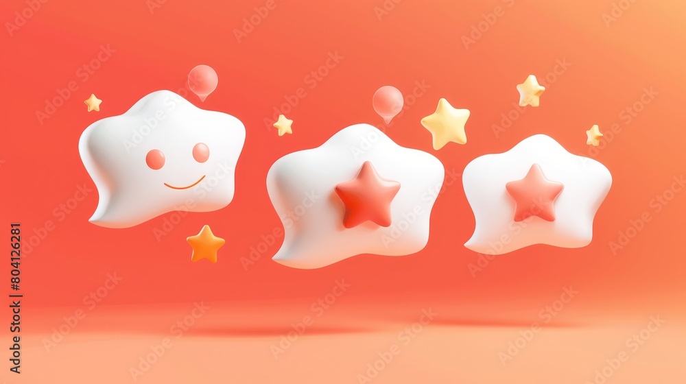 Poster ui customer feedback experience communication speech bubble icon set for app ui. isolated bubble not