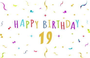 happy birthday graphics, confeti, banner, background, tv wallpaper, colorful - 19