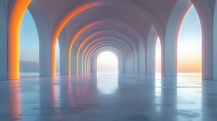 A Glimpse of the Future: Minimalist Corridor with Soft Glow