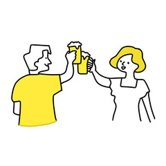 Ilustration person with beer
