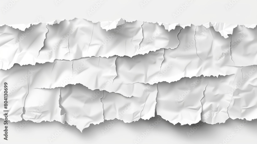 Poster an isolated template design for rip strip pages with white edges and curl border. an empty and broke