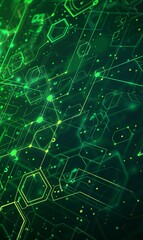 abstract hexagon pattern green background, digital cyberspace and technology concept wallpaper, virtual surface backdrop