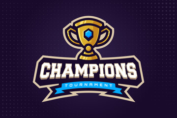 Champions League E-sports or Sports Logo for Tournament and Championship © Akito Studio