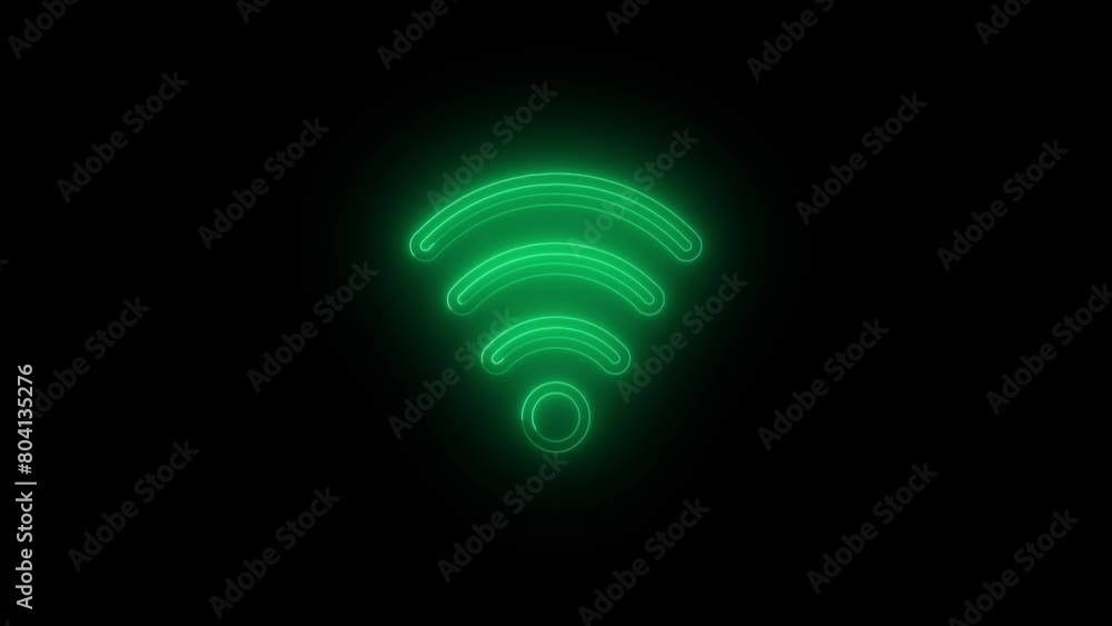 Poster glowing neon line wifi wireless internet network symbol icon isolated on transparent background. wir