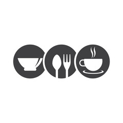 restaurant logo design with an image of a set of spoons, forks and knives