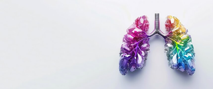 Abstract multicolored Human lungs. World no tobacco day banner. World Tuberculosis Day. National Asthma and Allergy Awareness Month. Lungs Disease, cancer, pneumonia, asthma, pulmonary concept. - Powered by Adobe