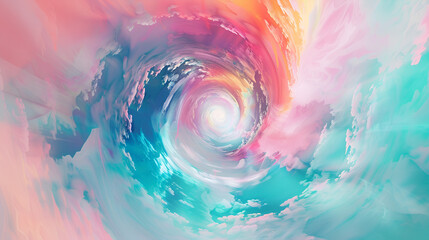 "Pastel Whirlwind: A Vortex of Swirling Colors"

