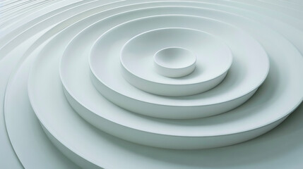 A white spiral wall with many white circles.