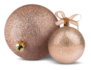 Beautiful glitter Christmas balls isolated on white