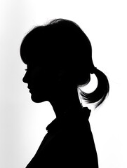 silhouette of woman on white background