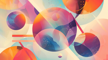 "Intersectional Brilliance: Vibrant Geometry on Muted Canvas"
