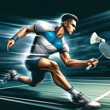 Badminton Player in Action on Court, 2024 Summer Olympics Games, BWF World Championships, Thomas Cup and Uber Cup, BWF Super Series, Asian Games, Commonwealth Games, Sudirman Cup