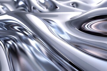 Abstract 3D background with a sleek silver swell of waves that reflects light beautifully. 