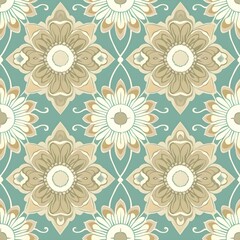 Fototapeta na wymiar sunflower decorative seamless pattern vector