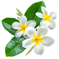 Naklejka premium Frangipani flowers, for a beautiful floral theme or ornamental plant decoration