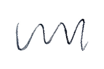 Hand drawn black crayon scribble on transparent background, cut out. Design element.