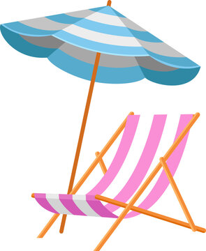 Beach chair and umbrella