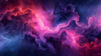 Fototapeta premium Red purple Abstract psychedelic background with fluid motion art texture. Futuristic mitochondria mixing paint effect