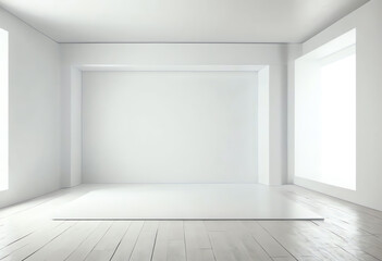 blank white room interior for showcase mockup