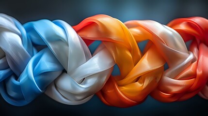 Symmetrical Form and Gradual Tonal Transition in Interconnected Geometric Knot Network
