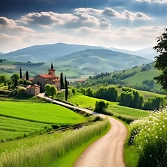 countryside landscape italy beautiful typical countryside summer landscape