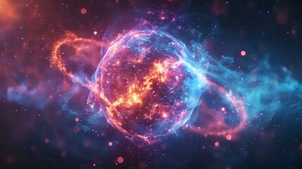 Dynamic and Serene Cosmic Visual Effect in Blues and Purples