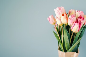 Beautiful bouquet of flowers. Holiday Background with flowers