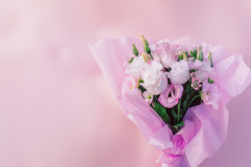 Beautiful bouquet of flowers. Holiday Background with flowers