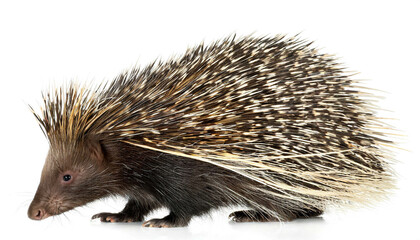 Fototapeta premium Stachelschwein isoliert auf weißen Hintergrund, Freisteller