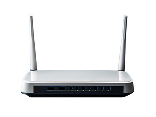 a white router with multiple ports