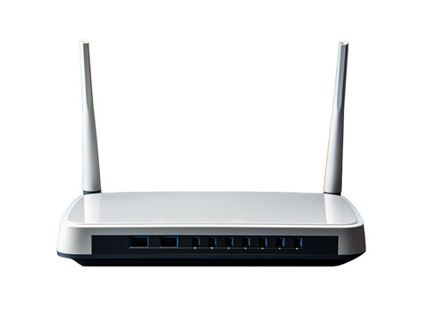a white router with multiple ports