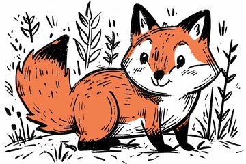 An abstract symbol depicting a tiny fox