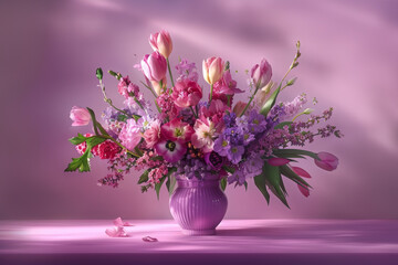 Beautiful bouquet of flowers. Holiday Background with flowers