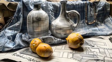 Rustic Still Life Sketches Depicting the Journey of Rehabilitation and Transformation