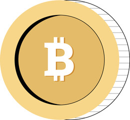 Flat design vector bitcoin icons, signs of modern cryptocurrancy isolated on white background. Decentralized virtual currency for payment and transactions, isolated bitcoin vector illustration