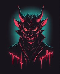 red devil head with wings