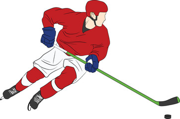 Fototapeta premium vector, hockey player, graphic, puck, silhouette, illustration, skate, hockey, ice hockey