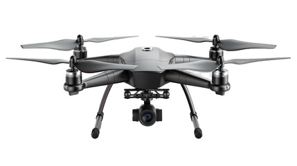 A smart drone with follow-me feature on a transparent background. PNG format, This PNG file, with an isolated cutout object on a transparent background. 