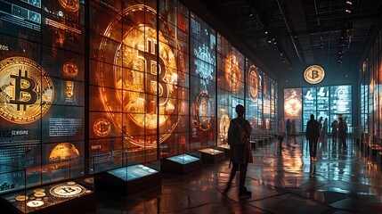 Step into an interactive digital museum exhibit that explores the evolution of public perception towards Bitcoin.