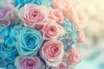 Obraz premium Beautiful bouquet of flowers. Holiday Background with flowers