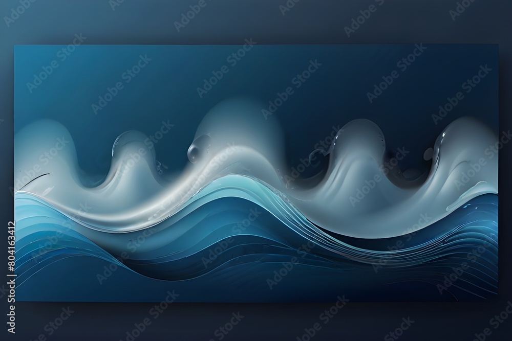 Aufkleber blue background with dynamic wave. vector long banner for social media post, presentation generative