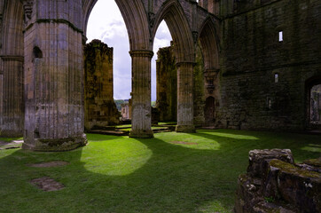 The ruins of Rievaulx Abbey in spring, Yorkshire, England